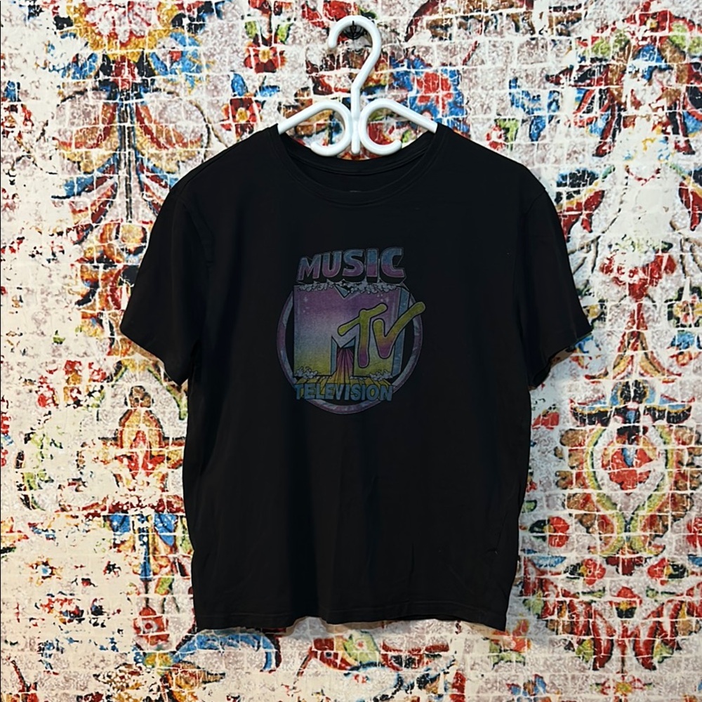 MTV Black Tee with Iconic Logo